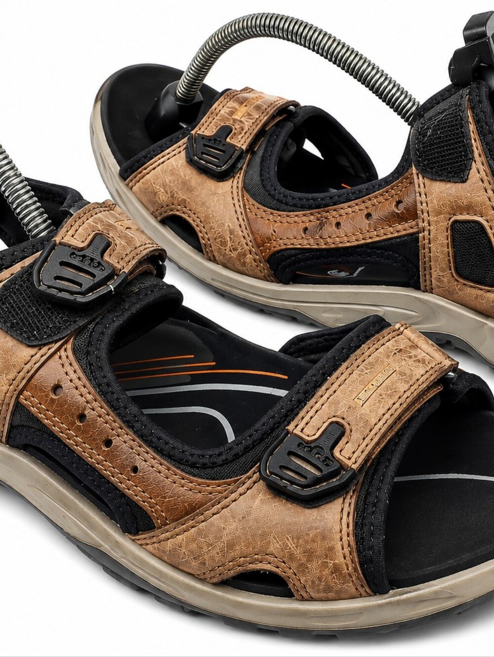ECCO Yucatan Offroad Sandal Men Sz:11.5 Brn Leather Hike Walk Gorp Trail Y2k[7C